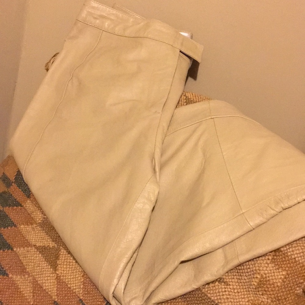 Leather Pants -Taupe